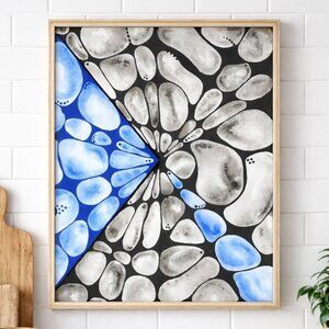 Black & Blue Butterfly 11X14 Acrylic on Canvas Original Painting